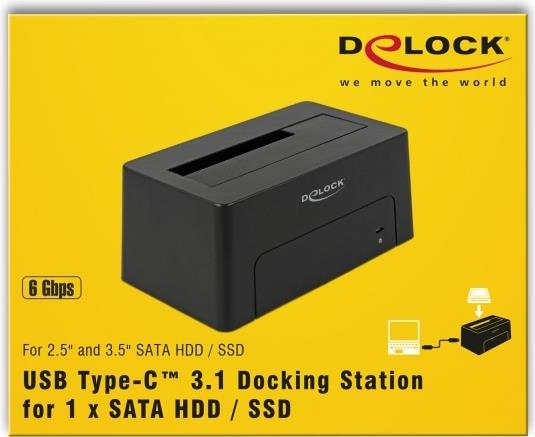 Delock 63958 HDD-Dockingstation SATA 6Gb/s USB 3.1 (Gen 2) Schwarz