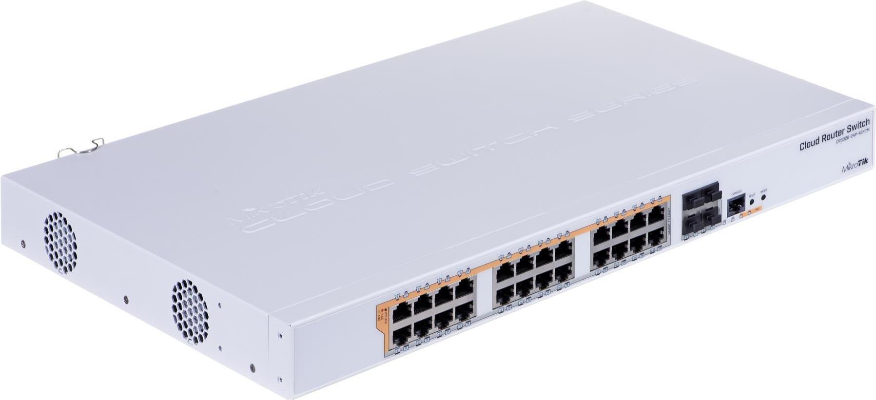 MikroTik Cloud Router Switch CRS328-24P-4S+RM 28 Ports Gigabit Ethernet PoE+ Weiß