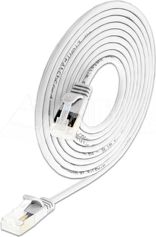 Wirewin Lightpatchkabel rund U/FTP Cat 6a weiß 0,25m Slim Lightpatchkabel rund, geschirmt, PoE, flexibles und dünnes Kabel für besondere Einsatzzwecke (PKW-LIGHT-STP-K6A 0.25 WS)