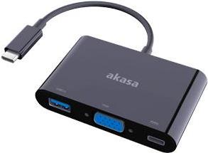 AKASA AK-CBCA02-15BK - USB C - VGA (D-Sub) - Männlich - Weiblich - Schwarz - 1280 x 720 (HD 720) - 1