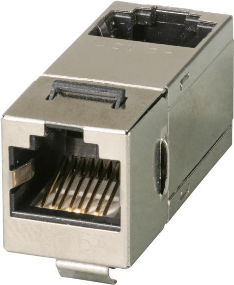 EFB-Elektronik Keystone Einbauadapter RJ45 STP, Cat.6A, 90° Anschluß, Edelstahlblechgehäuse Hersteller: EFB Elektronik (37483.1)