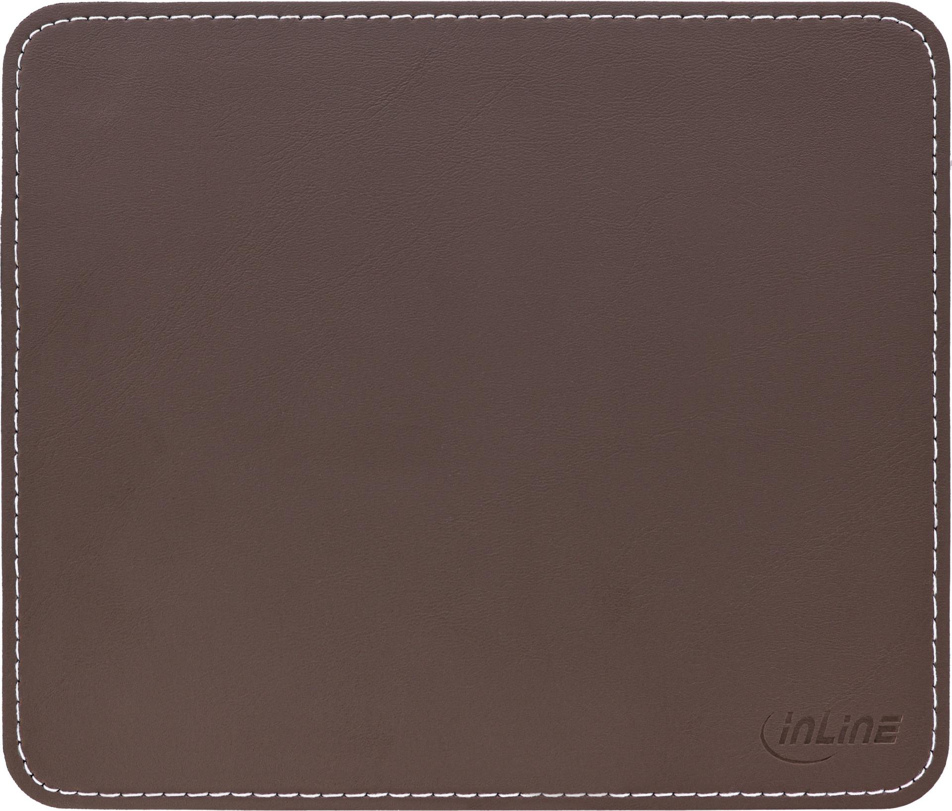 InLine Premium Mauspad Kunstleder 255x220x3mm Braun