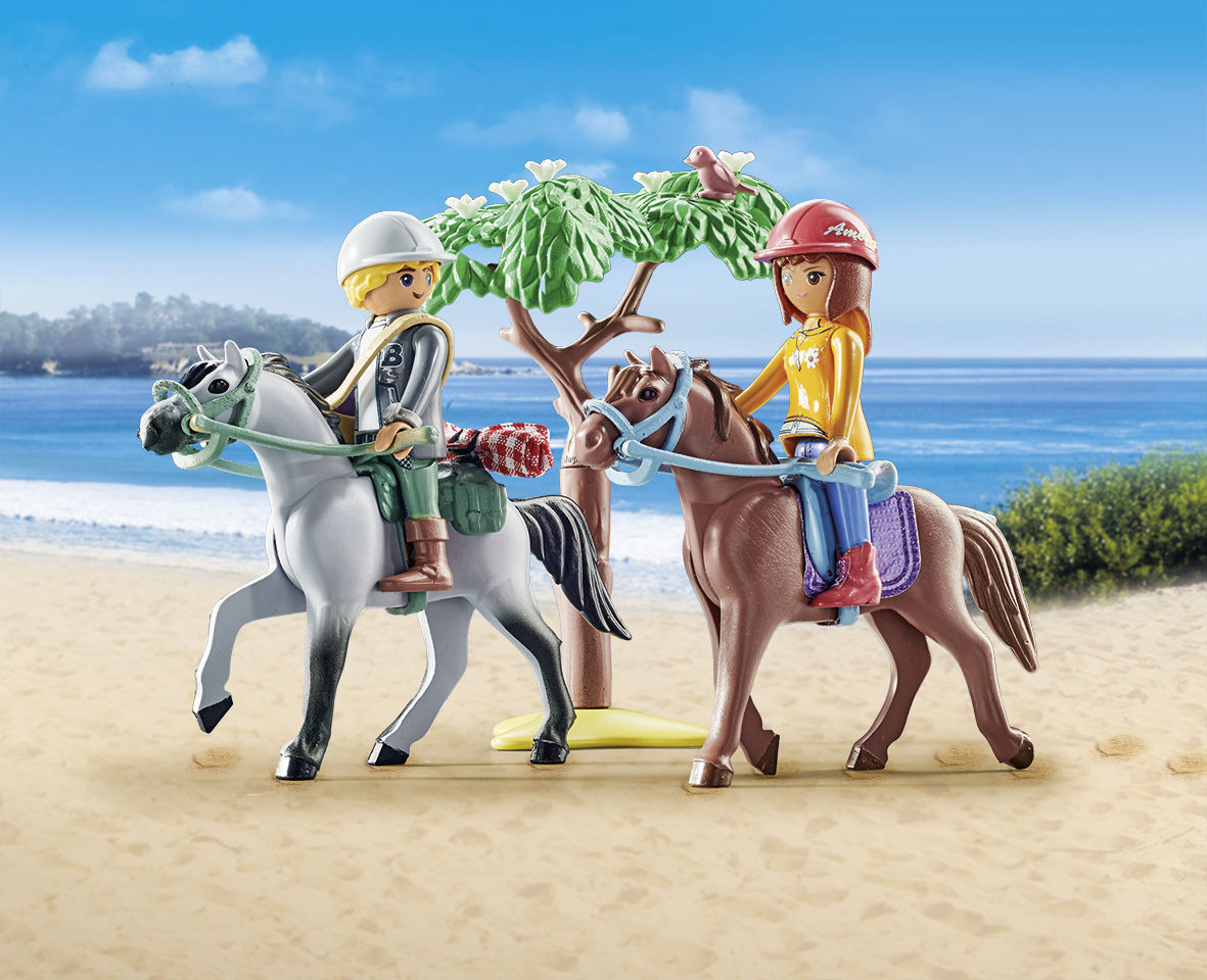 PLAYMOBIL 71470 Horses of Waterfall Reitausflug an den Strand mit Amelia und Ben, Mehrfarbig