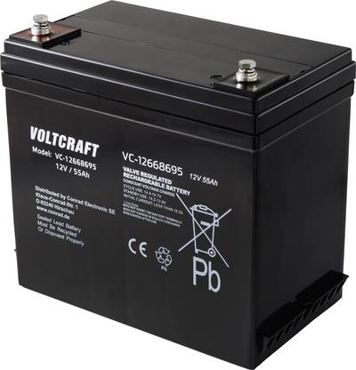 Voltcraft VC-12668695 VC-16623025 Bleiakku 12 V 55 Ah Blei-Vlies (AGM) (B x H x T) 239 x 205 x 132 mm Wartungsfrei, Ger (VC-16623025)