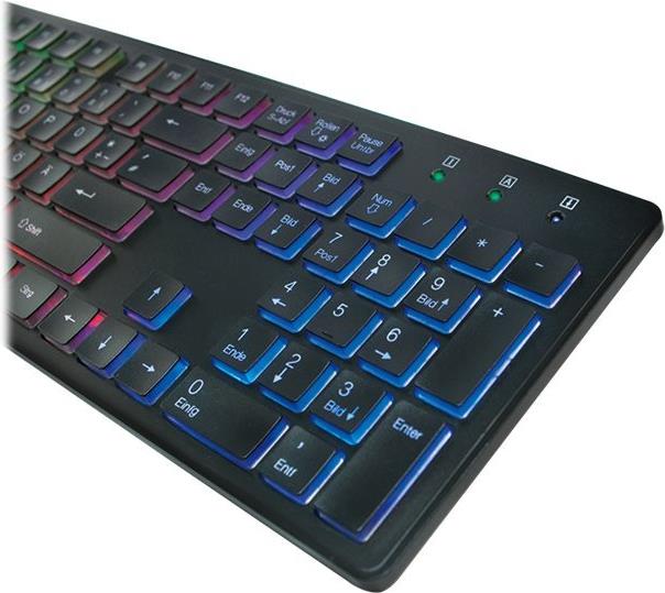 Logilink Illuminated Tastatur USB QWERTZ LED Schwarz