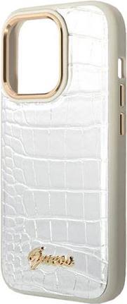 GUESS Hard Cover Croco Metal Silver, for iPhone 14 Pro, GUHCP14LHGCRHS (GUHCP14LHGCRHS)