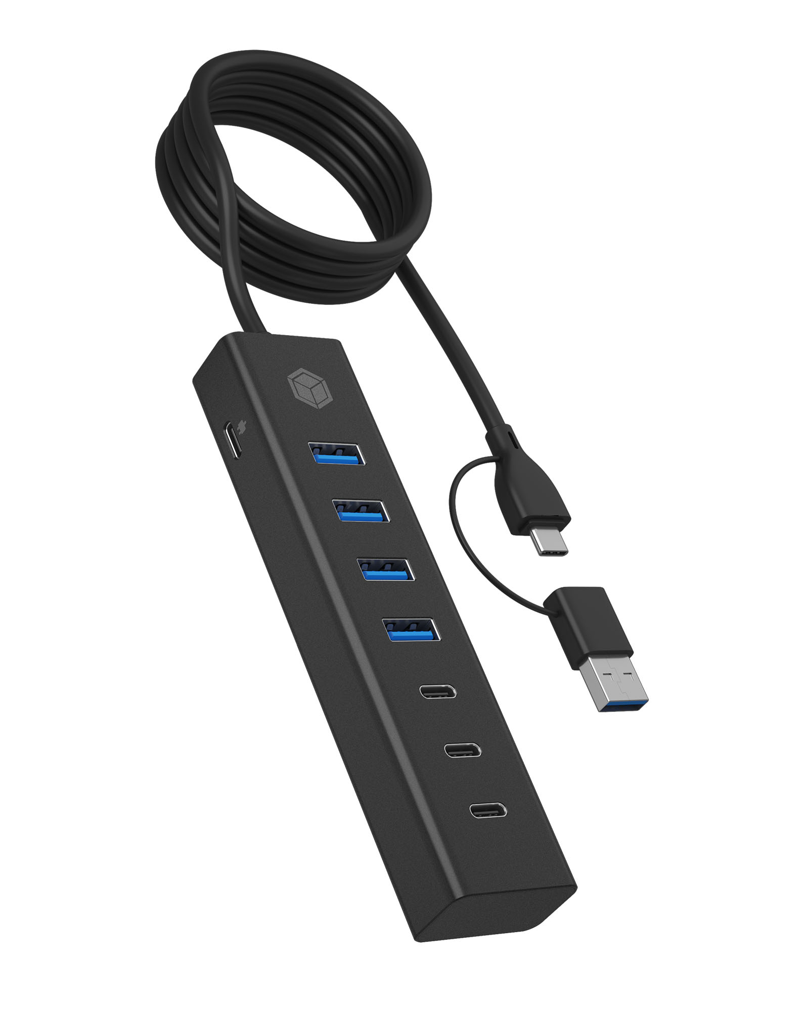 ICY BOX IB-HUB1737-C3 7-Port USB 3.2 Gen 1 Hub Schwarz