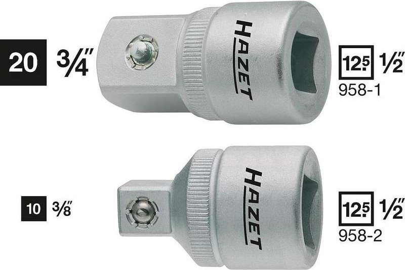 Hazet Adapter, Innenvierkant 12,5 mm (1/2" ), Vierkant 10 mm (3/8" ) (958-2)