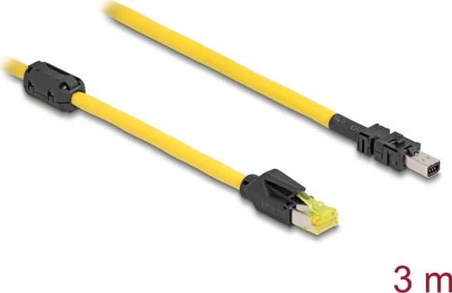 Delock Kabel RJ45 Stecker Cat.6 zu Mini I/O 8 Pin D-Form Typ 2 3 m (81252)