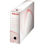 Esselte Archiv-Schachtel, Rückenbreite: 80 mm, weiß aus Wellpappe, mit Linienaufdruck als Organisationsleiste (49502)