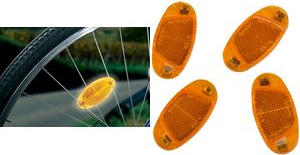 FISCHER Fahrrad-Speichenreflektoren-Set, orange stabile Kunststoff-Ausführung, zum Einklemmen in die - 1 Stück (85400)