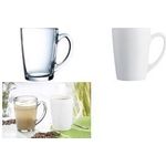 Esmeyer Arcoroc Henkelbecher NEW MORNING, 320 ml, weiß aus weißem Opalglas, spülmaschinen- und mikrowellen - 6 Stück (402-037)