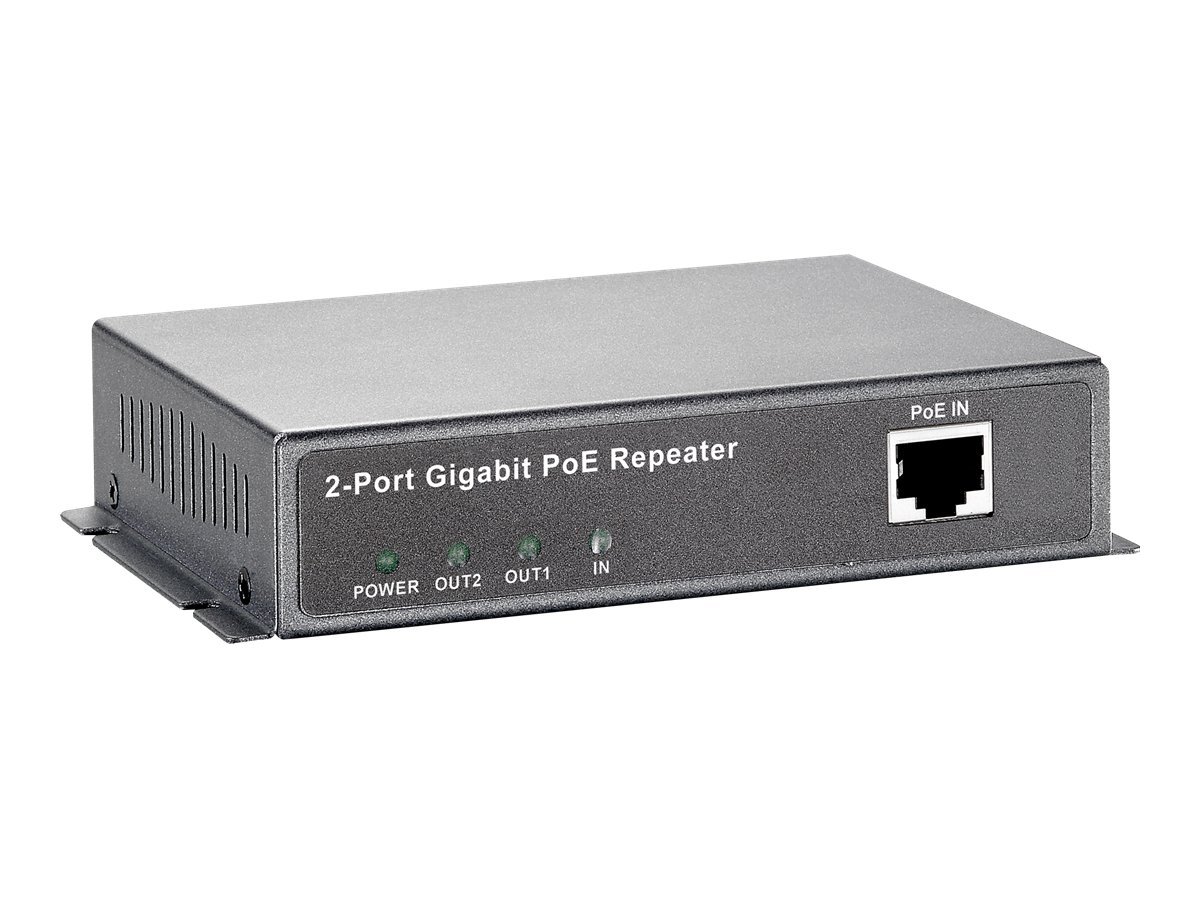 LevelOne POR-0122 2-Port Gigabit PoE Repeater Schwarz