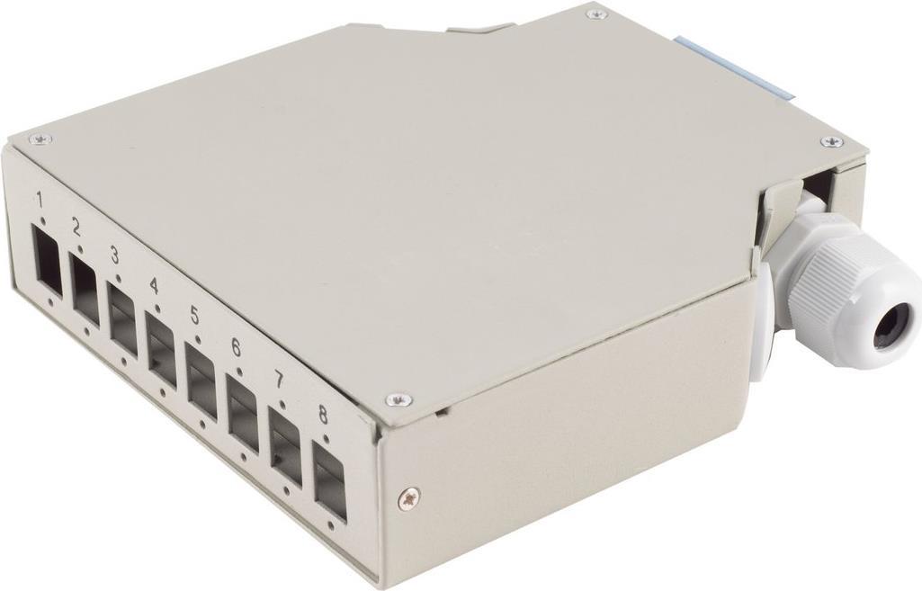 S-CONN S/CONN maximum connectivity LWL-Verteilerbox, Metall, 8-fach, DIN rail, grau (07-65011)