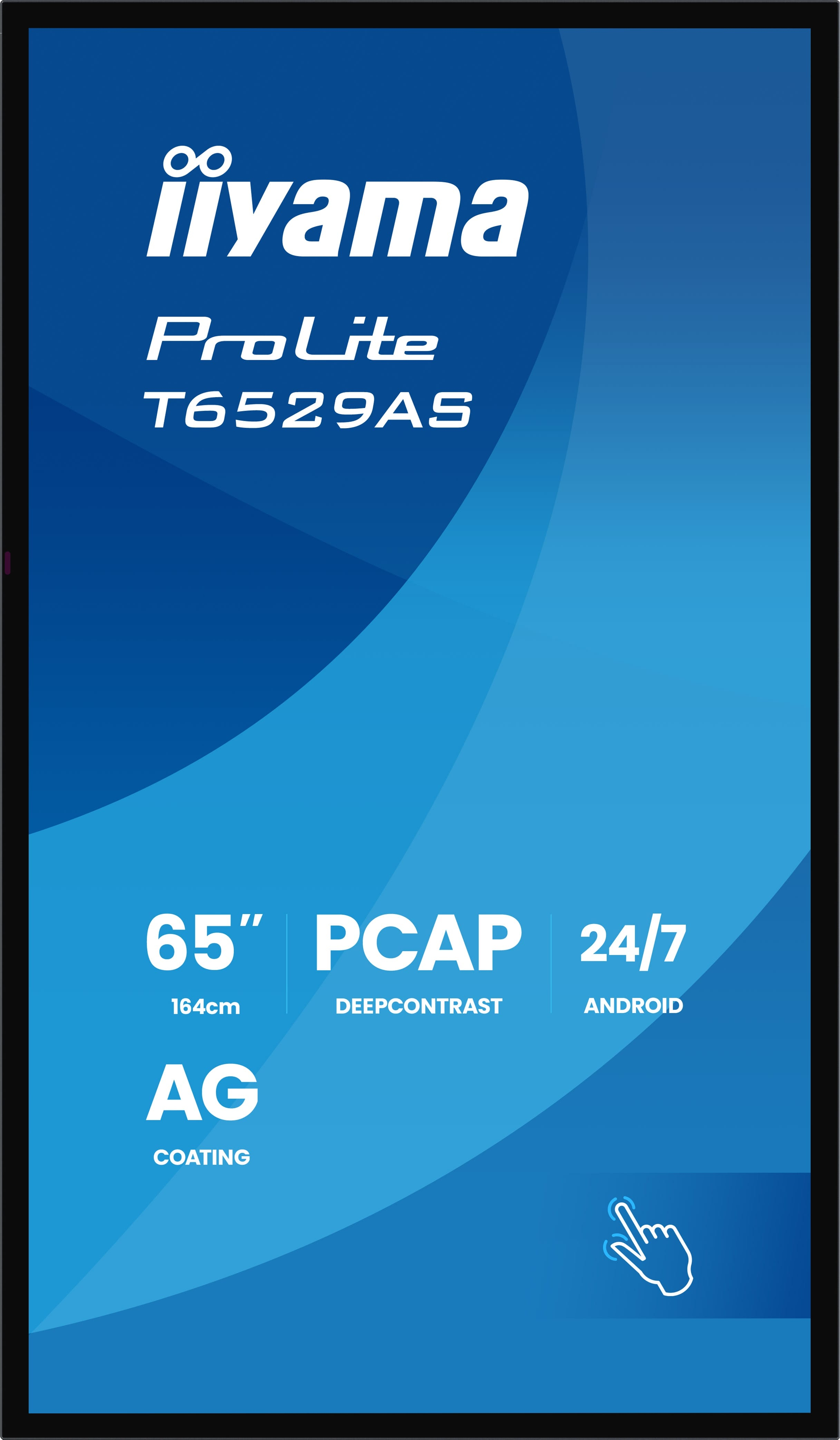iiyama ProLite T6529AS-B1AG 65" Digital Signage Display 4K UHD Touchscreen Schwarz (Blende)