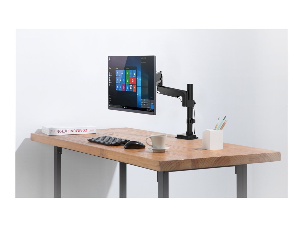 InLine 23159B Monitor-Tischhalterung mit Lifter, beweglich, bis 32", max. 9 kg, Schwarz