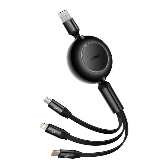 Baseus Bright Mirror 2 Series USB-Kabel 66W 1,1 m USB-A auf USB-C/Micro-USB B/Lightning Schwarz