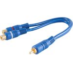 shiverpeaks ®-BASIC-S--Cinch Verlängerung Kabel-Cinchstecker auf 2 Cinchkupplung, doppelt geschirmt, blau, 0,2m (BS40045)