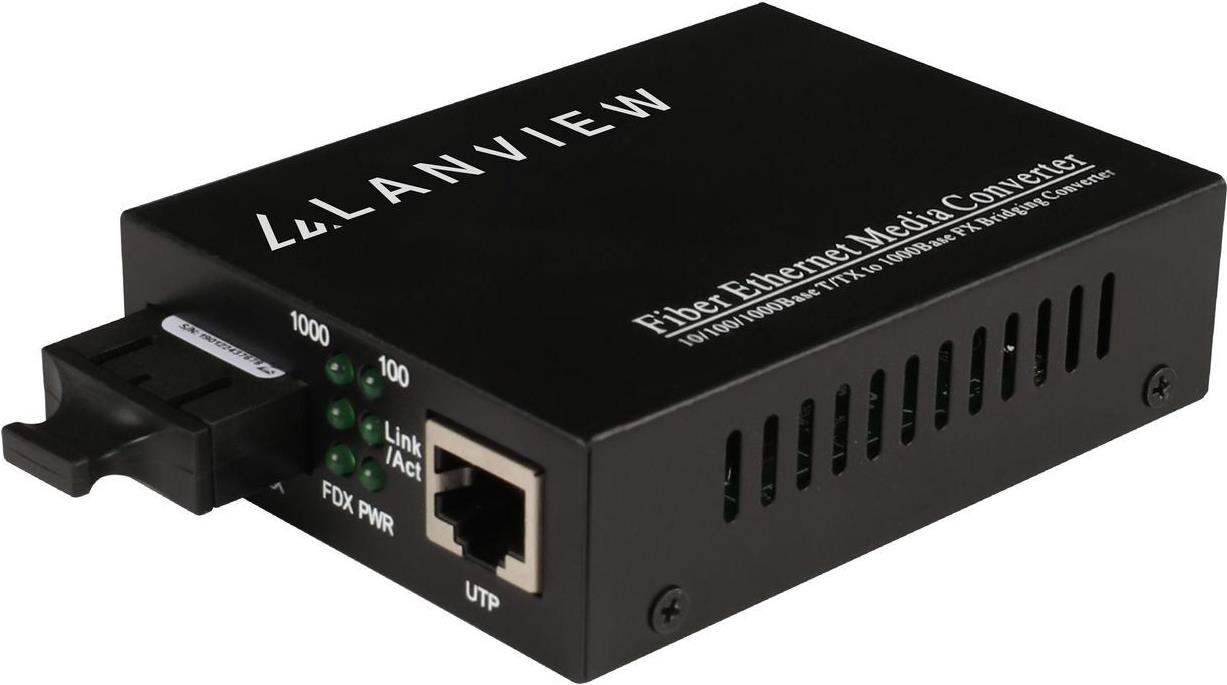 Lanview 10/100/1000Base-T RJ45 to 1000Base-X SC Unmanaged Media (LVN-MED-SC-1000BASE-X)