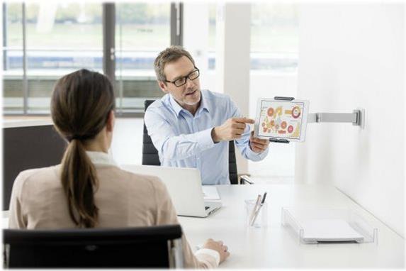 DURABLE TABLET HOLDER WALL ARM 7"-13" Silber