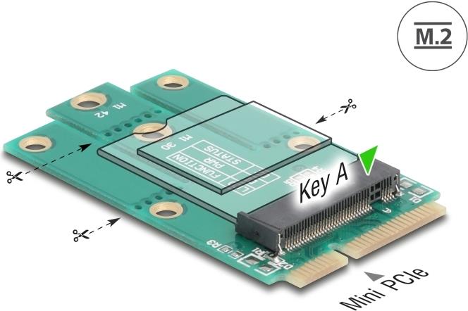 Delock 64339 - Adapter Mini PCIe Stecker> M.2 Key A Slot (64339)