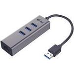 I-TEC USB 3.0 Metal 3-Port HUB mit Gigabit Ethernet Adapter 1x USB 3.0 auf RJ-45 3x USB 3.0 Port LED-Anzeige (U3METALG3HUB)