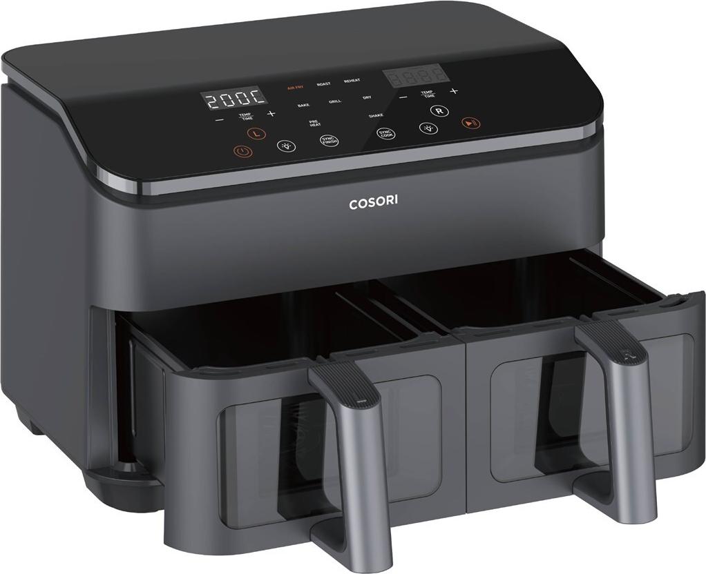 Cosori Dual Basket Chef Edition Heißluftfritteuse 8,5 l 1750 W Schwarz