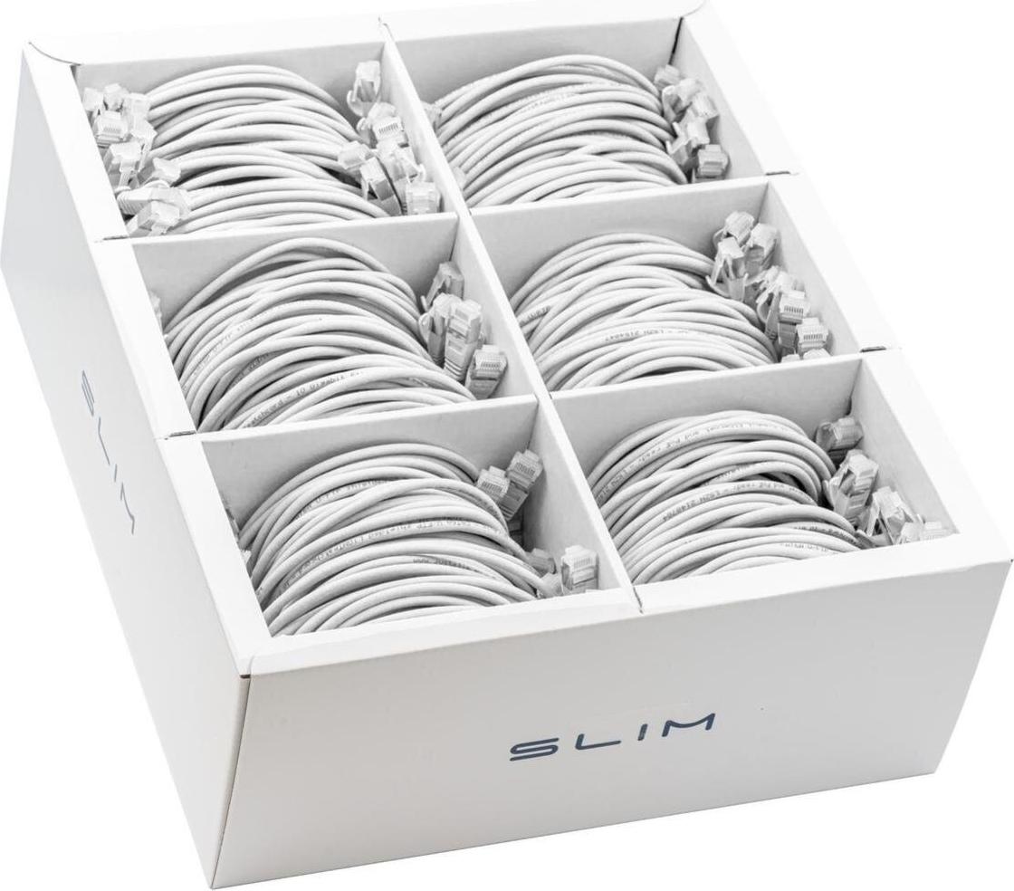 SLIM KAT6A 10 Gigabit Lightpatchkabel, 0,50m, U/FTP, Ø 3,8mm, weiss, 90-Pack KAT6A LIGHT geschirmt (SLIM-LS-K6A 0.5 WT 90)