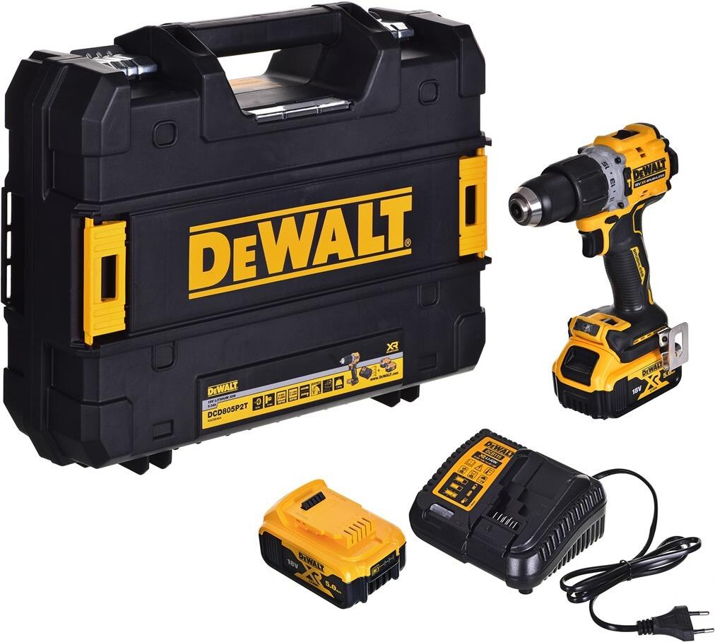 BOHRER/TREIBER DEWALT DCD805P2T 18V 2X5,0AH BL TSTAK (DCD805P2T)