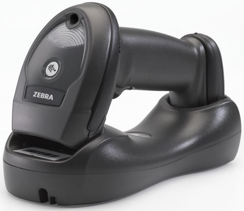 Zebra LI4278, BT, 1D, Multi-IF, Kit (USB), schwarz Bluetooth Scanner, 1D, Linear-Imager, 547 Scans/Sek., Reichweite: 100m, Multi Interface (RS232, KBW, USB), inkl.: Kabel (USB), Lade-/Übertragungsstation, Akku, Farbe: schwarz (LI4278-TRBU0100ZER) (geöffnet)