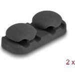 Delock Kabelhalter mit 4 Durchführungen selbstklebend schwarz Set 2 Stück (18445)