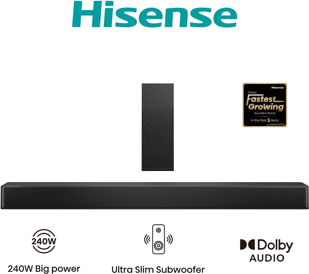 Hisense HS2100 Soundbar 2.1 Kanäle 240 W Schwarz