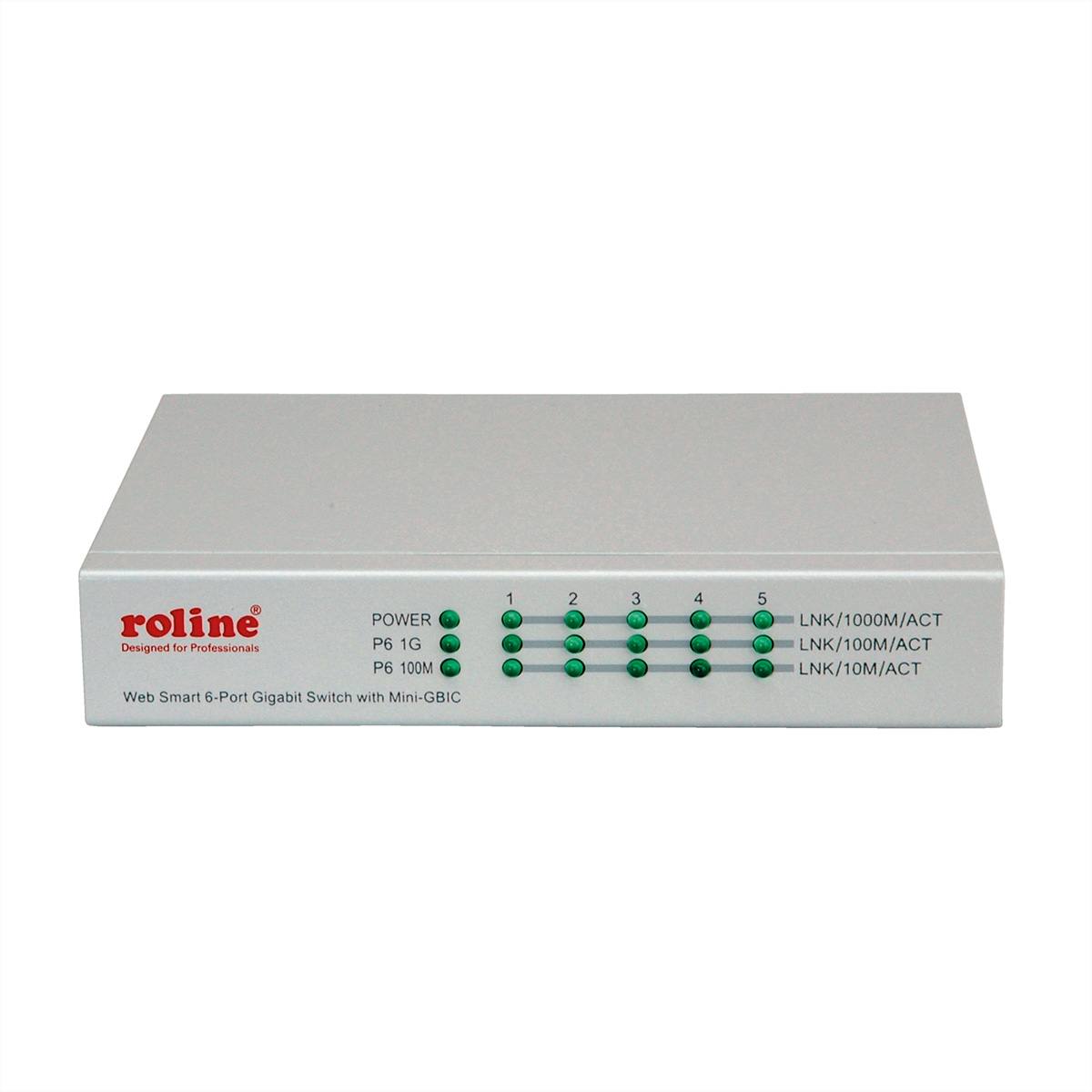 ROLINE 21.14.3523 Managed Netzwerk-Switch 6 Ports Gigabit Ethernet Grau