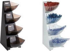 APS Portionsspender MULTI RACK, 4-stufig, Edelstahl schwarz Gestell aus 18/0 Edelstahl matt poliert, 4 Schütten - 1 Stück (11414)