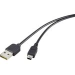 Renkforce USB 2.0 A/Mini-B Anschlusskabel 1,8 m mit Wende-Stecker - Kabel nie wieder falsch herum einstecken
