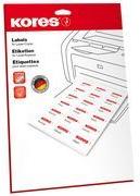 Kores Universal-Etiketten, 99,1 x 139 mm, weiß, 25 Blatt ohne Rand, abgerundete Ecken - 1 Stück (L99139.25)