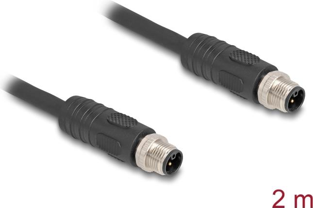 Delock M12 Kabel L-kodiert 4 Pin Stecker zu PUR schleppkettentauglich 2 m (80515)