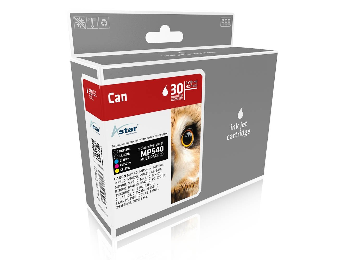 Astar AS46521 Tintenpatronen 5er-Pack Schwarz, Gelb, Cyan, Magenta