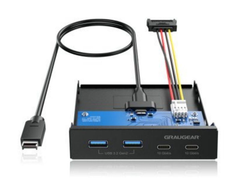 GrauGear G-MP02 Multi Front Panel USB 3.2 Gen2 Schwarz
