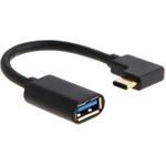 MicroConnect Type C angled male to USB3.0 Type C angled male to USB3.0 female cable, 20cm, black (USB3.1CAF05BH-ANG)