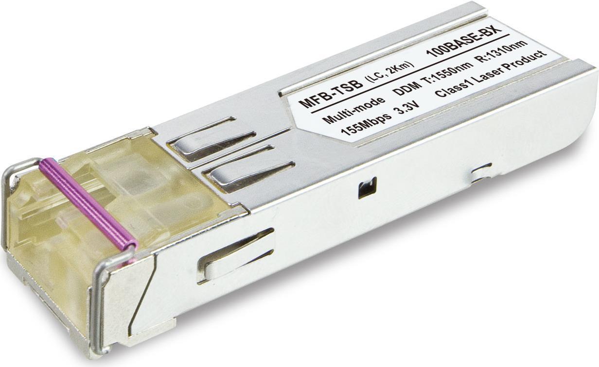 PLANET MFB-TSB. SFP Transceiver-Typ: Faseroptik, Maximale Datenübertragungsrate: 155 Mbit/s, Schnittstelle: SFP. Produktfarbe: Nickel (MFB-TSB)