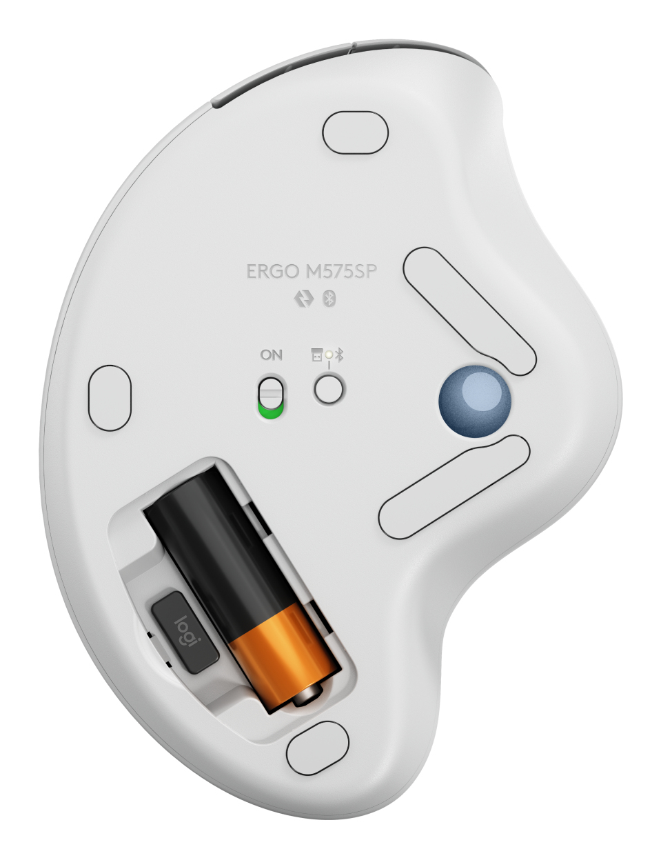Logitech Ergo Series ERGO M575S Kabelloser Ergonomischer Trackball Bluetooth 2,4 GHz Off White