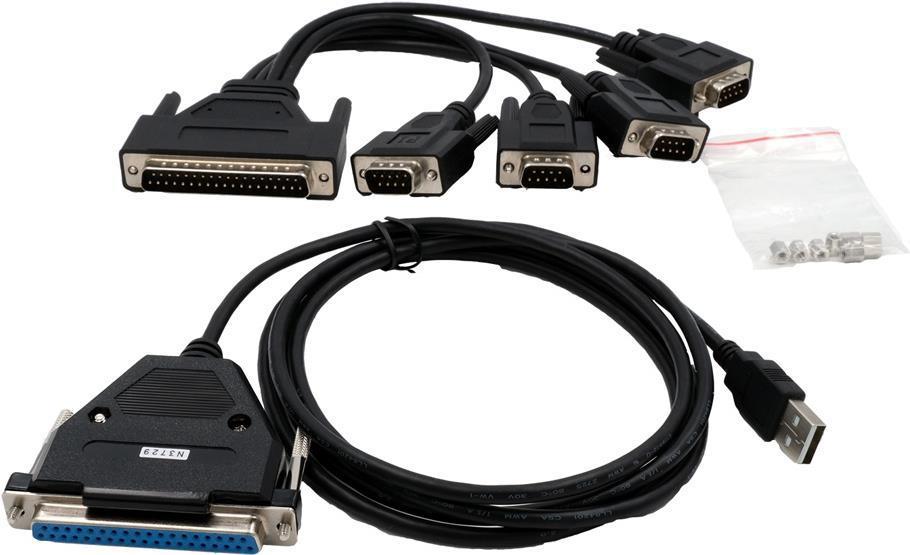 EXSYS GmbH USB 2.0 zu 4S Seriell Kabel mit 37 Pin Buchse (EX-1324-37P)