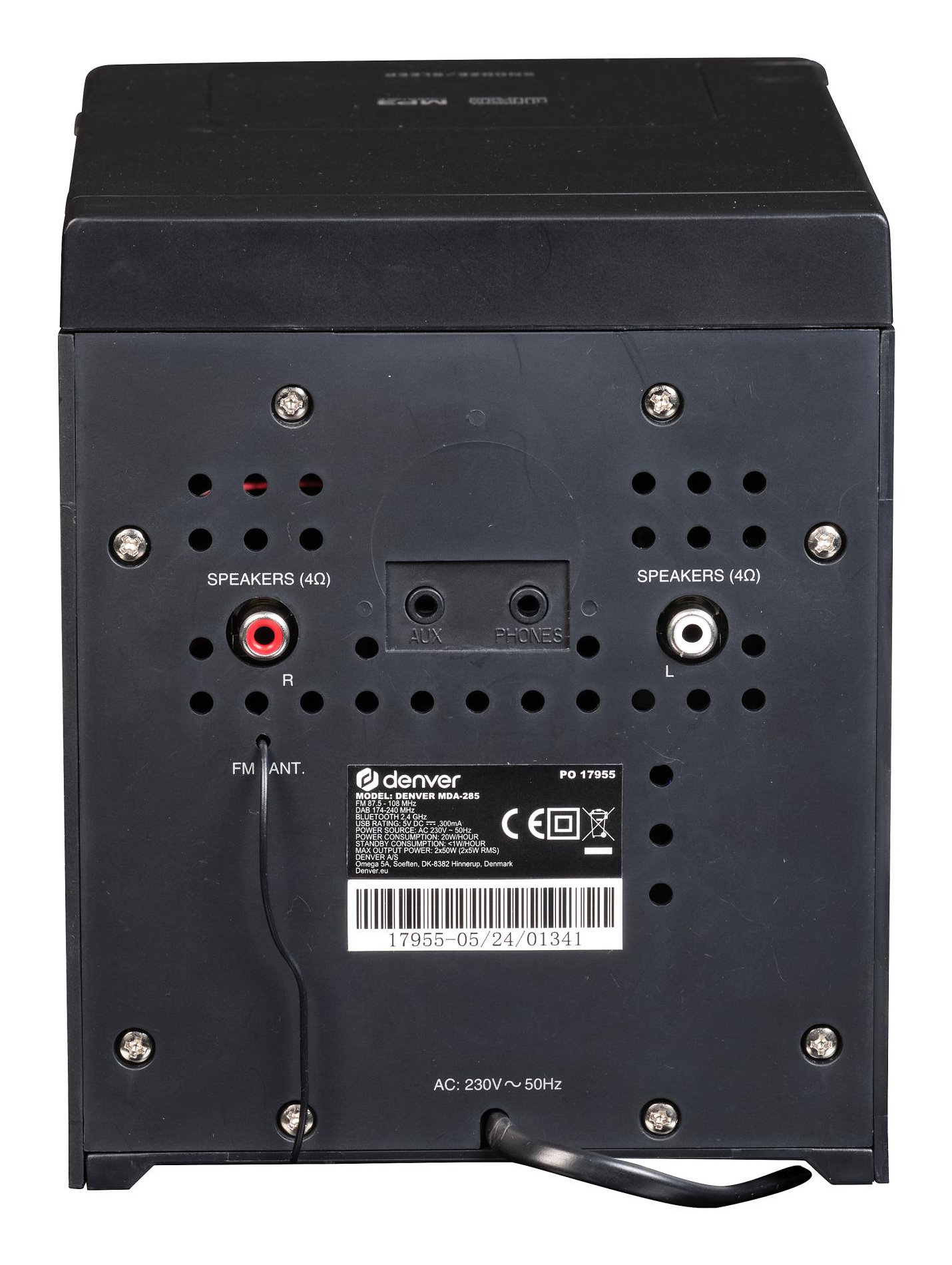 Denver MDA-285 HiFi Kompaktanlage 50 W Schwarz