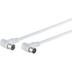 S/CONN maximum connectivity Antennenkabel, 100% geschirmt, Koax-Stecker Winkel auf Koax-Kupplung Winkel, BK-tauglich, > 80 dB, weiß, 5,0m (80085-32)