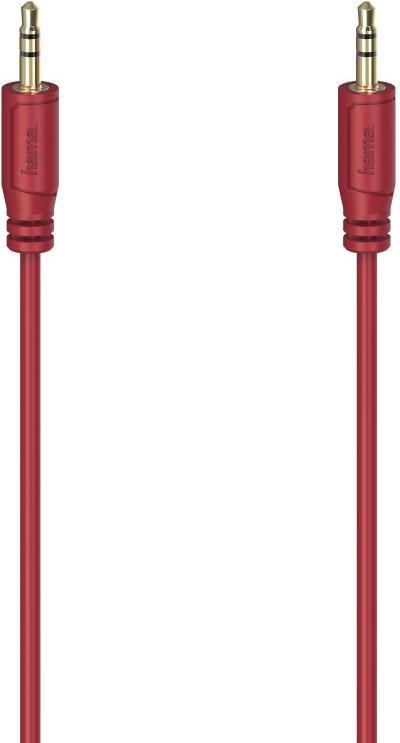 Hama Audio-Kabel Flexi-Slim, 3,5-mm-Klinken-Stecker, vergold, Rot, 0,75 m (00200727)