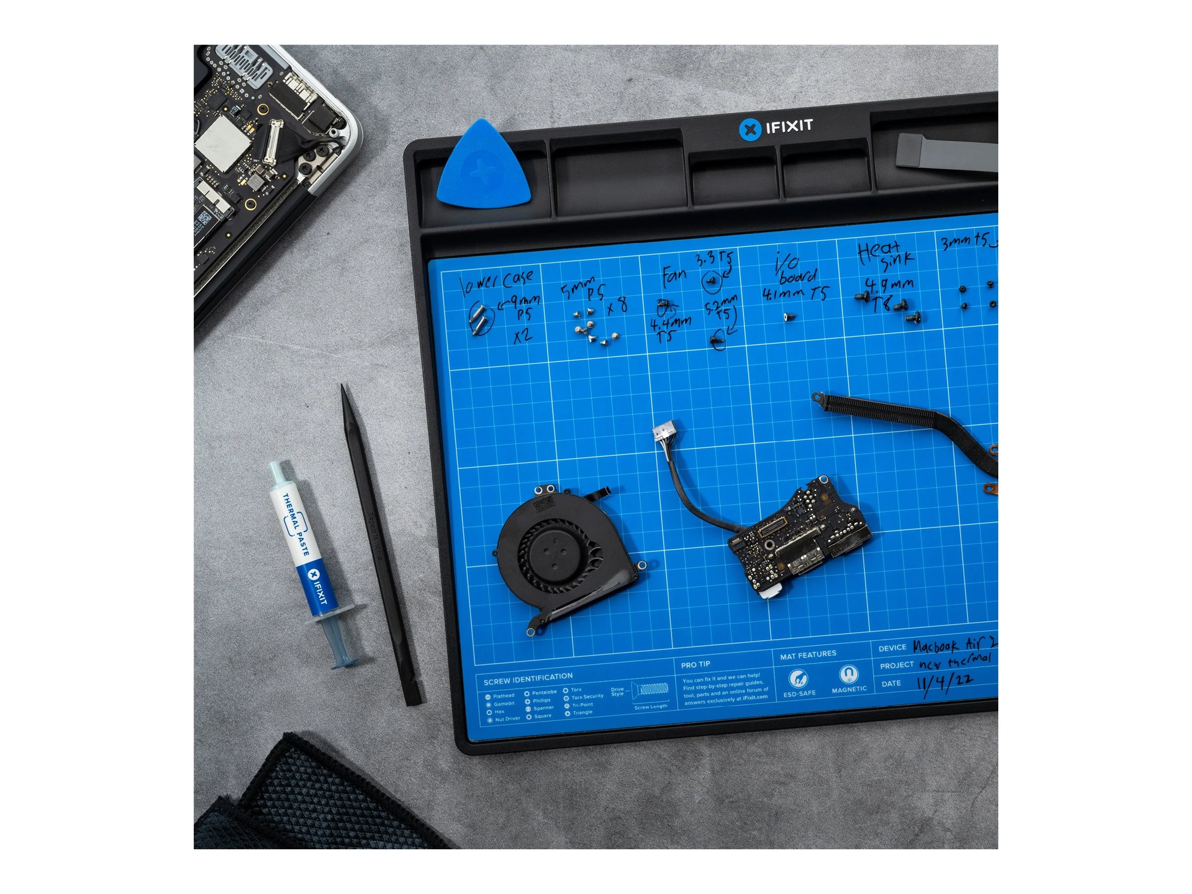 iFixit FixMat Magnetmatte 300 x 250 mm Schwarz, Blau, Weiß