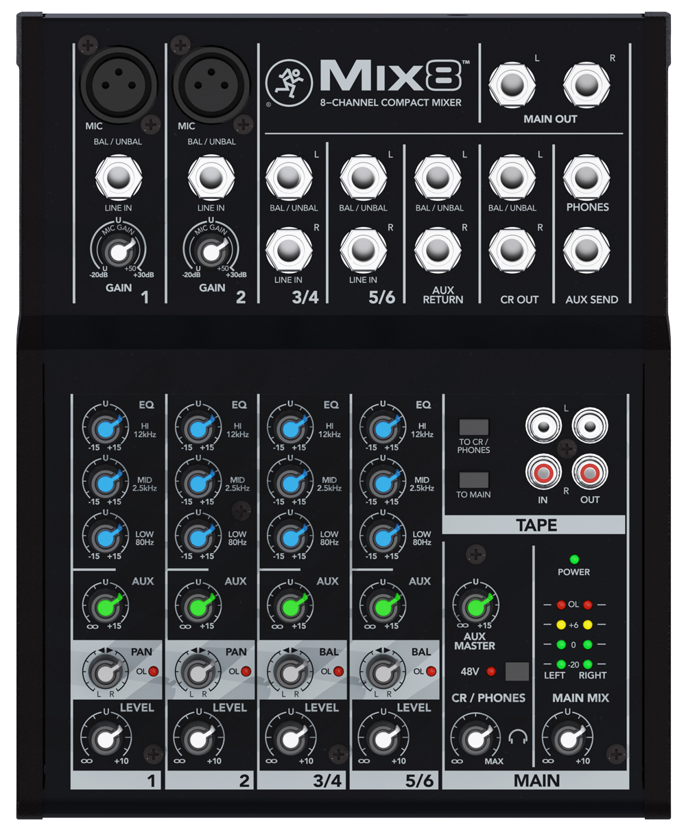 Mackie Mix8 8-Kanal Mischpult 20 - 30000 Hz Schwarz