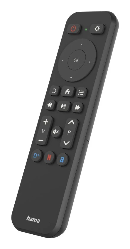Hama Fernbedienung 00221050 programmierbar TV Netflix Prime Video Disney+ Schwarz