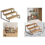 metaltex Gewürzregal/Gewürztreppe York LAVA, 3 Stufen Regalböden aus geöltem Akazienholz, rutschfeste Puffer, - 1 Stück (350806000)